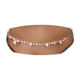Beads Shell Conch Pearl Starfish Beach Adjustable Women Belly Gold Summer Waist Chain