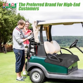 10L0L Golf Cart Seat Covers Compatible with EZGO TXT/RXV & Club Car DS/Precedent, Non-Slip Golf Cart Towel for 2/4 Person Seats, Universal Accessories for Seat Blanket (50 x 30 Inches)-Dark Gray