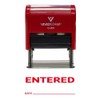 Entered with Date Line Self Inking Rubber Stamp (Red Ink)