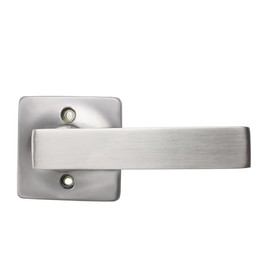 GOBEKOR 2 Pack Brushed Nickel Dummy Lever Square Door Handle for Closets and Pantry Single Side Dummy Handles Non-Turning Pull Only Classic Series