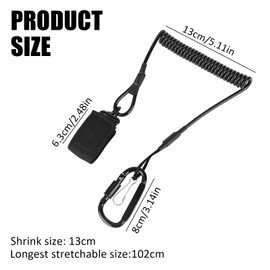Elastic Spiral Cable with Carabiner, Extendable Tool Strap, Paracord Tactical Lanyard, Spiral Key Pendant, Safety Rope with Fastening, Suitable for Hiking, Climbing, Camping, Outdoor