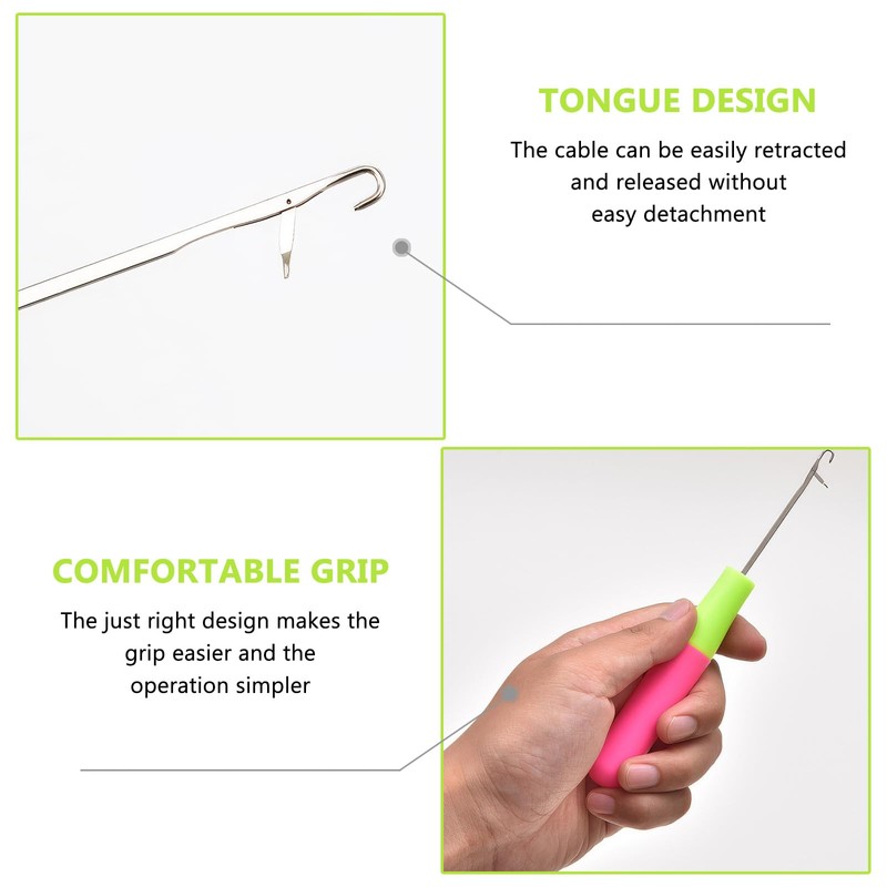 ONEBOOM 2 PCS Crochet Hook, Plastic Handle Crochet Needle for