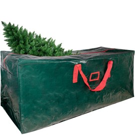 Christmas Tree Storage Bag, Heavy Duty 9 ft Artificial Xmas Holiday Tree Storage Zippered Bag with Carry Handles, Durable Waterproof Material, Protect Against Dust, Insects & Moisture (Green)