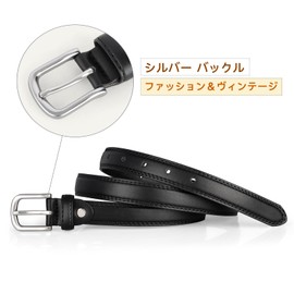 Alfili Women's Belt, Skirt, Thick, Thin, Large Size, Waist, School Uniform, Business, Suit Belt, Golf, Party, Black