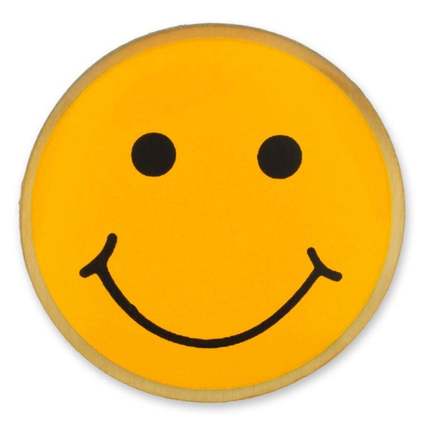 PinMart's Yellow Smiley Face Enamel Lapel Pin