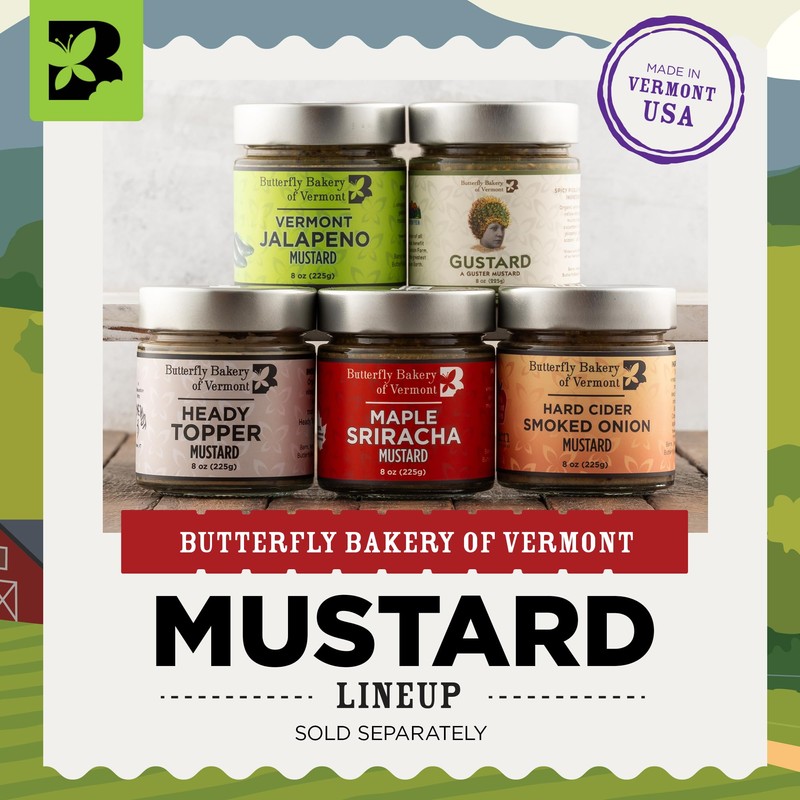 Butterfly Bakery of Vermont - Vermont Jalapeno Mustard, Gourmet Spicy