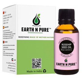 Earth N Pure Rosehip Oil Cold Pressed, Pure and Natural for Face with Glass Dropper 30 ml