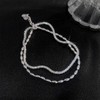 2 Pcs Silver Bracelets for Women Silver Chain Bracelet Shiny