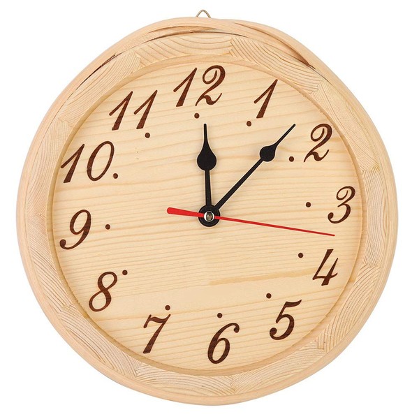 Wood Sauna Clock, Number Type Sauna Clock Simple Style Sauna Timer Clock Decoration Ornament for Sauna Room Home Bedroom