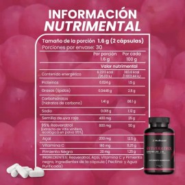 Resveratrol Vitamina Nuboost 1000mg Cápsulas