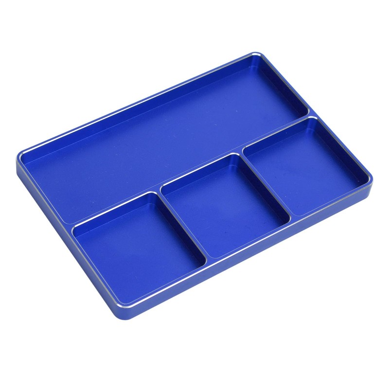 Ongwan Screw Tray Aluminum 4 Grid RC Repair Screw Tray