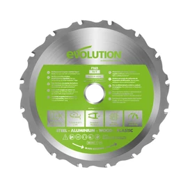 Evolution Power Tools F165TCT-14T (Fury) Multi-Material TCT Blade Cuts Wood, Metal and Plastic, 165 mm
