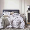 Nanko Comforter Set Full Size, White Black Marble Print 80