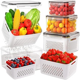 4-Pack All-In-One Fruit Storage Containers with Strainer