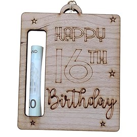 MadeAt94 16th Birthday Wooden Money Holder - Special Keepsake Box for Grandson & Granddaughter