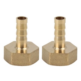 X AUTOHAUX 8mm Hose ID x G 1/2" NPT Female Pipe Brass Hose Tail Barb Fitting Connector for Joiner Air Water Fuel Pipe - 2 Pcs