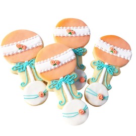 1 Dz. Rosette Rattle Cookies! Baby Shower Themed Party Favors