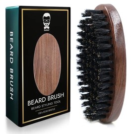 Sakkal Beard Brush Made of Boar Bristles, Antistatic Brush for Men, Perfect for Smooth and Well-groomed Beard, Compact and Robust Design for Daily Care