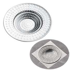 Shower Drain Hair Catcher, Sink Stopper Bathroom Sink Drain Strainer Stainless Steel Kitchen Sink Drain Strainer Tub Drain Protector Fit for Hair Filter Bathroom,Bathtub,Sink (Silver)