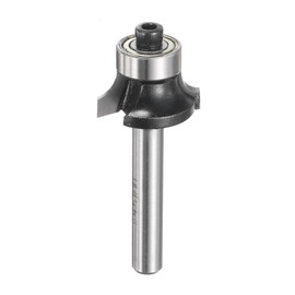 sourcing map Roundover Router Bit 1/4" Shank 5/16" Cut Diameter (5/32" Cut Radius) Carbide Tipped 2-Flute Rounding Over Bits with Bearing Guide for Woodworking Carpenter, Black