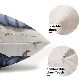 aportt Navy Blue Fall Pumpkin Lumbar Pillow Covers 12X20 Inch Autumn Pumpkins Decorative Pillow Cases Thanksgiving Harvest Throw Pillows Set of 2 Seasonal Farmhouse Home Decor for Sofa Couch