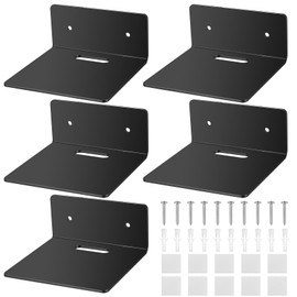 jiuxlaan Pack of 5 Black Acrylic Wall Shelves as Floating Shelf for Decoration