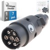 valonic Premium Trailer Plug 7-Pin Black with Wiring Template 7-Pin