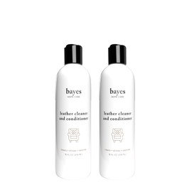 Bayes Premium High Performance Leather Upholstery Cleaner and Conditioner - 16 oz - Prevents Drying, Cracking or Fading of Leather Couches, Car Seats, Shoes, Purses, Pack of 2