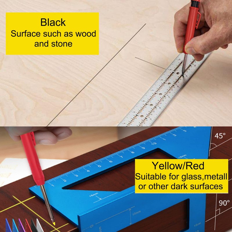 SyiXute 36 Pcs Carpenter Pencil Refills 2.8mm,Deep Hole Mechanical Construction