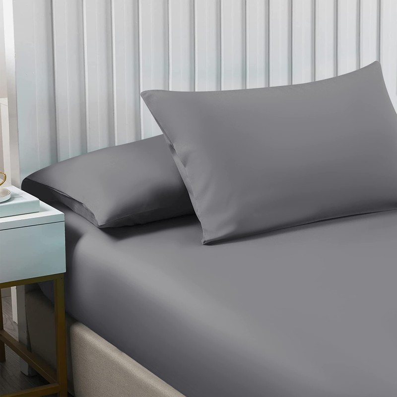 Moonlight Bedding Super King Fitted Sheet Grey - Premium 25cm