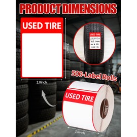 500Pcs Waterproof AdhesiveUsed Tire Stickers Labels