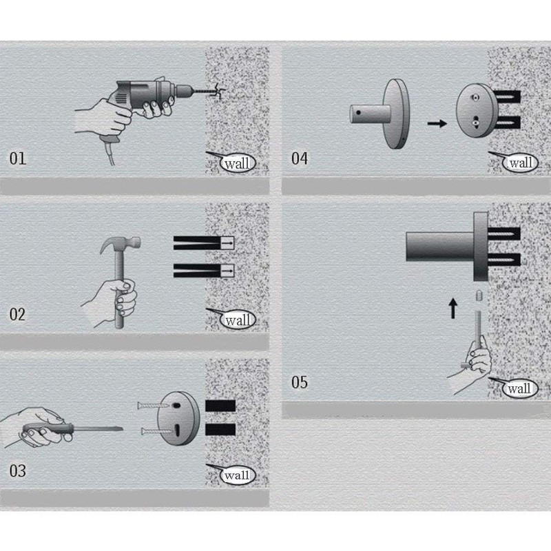 Puloita Wall-Mounted Toothbrush Holder with Frosted Glass Cup Set for