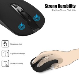 cimetech Kabellose Maus Kabellos, 2.4GHz Leise Funkmaus Ergonomisch mit USB Nano Empfänger, 800/1200/1600 DPI, Optische Funkmaus für Windows/Mabook/Linux (Slim-2.4G)