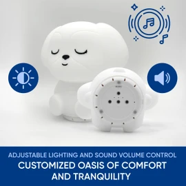 Mindfulness 'Breathing Puppy' | 4-7-8 Guided Visual Meditation Breathing Light | 3 in 1 Device with Night Light & Noise Machine for ADHD Anxiety Stress Relief Sleep - Gift for Kids Adult Women Men