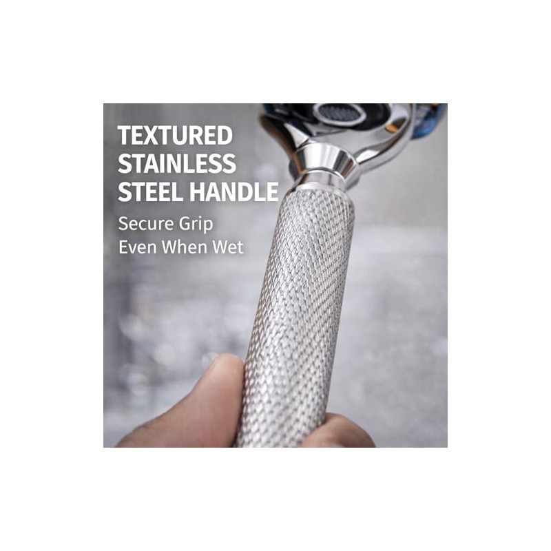 5 Blade Razor with Pivot Ball technology-All Chrome Diamond Pattern