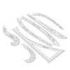 7Pcs Sewing Ruler Tailor Set Acrylic Clear French Curve Ruler