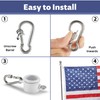 Flag Pole Ring Carabiner Clips with Locking Nut, 4 Pcs