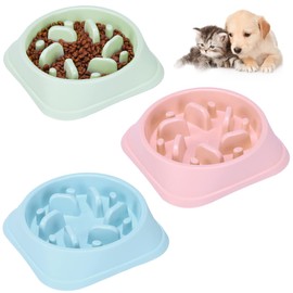 Mnixy Widesmart 3 Pieces Cat Dog Slow Eating Bowl Non-Slip Feeding Bowl Slow Feeder Bowl for Cats and Dogs