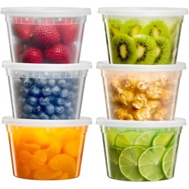 [16 oz. -24 Sets Deli Food Storage Freezer Containers With Leak-proof Lids - Color: 8 oz. - Clear