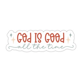 ZURRAM God is Good All The Time Christian Faith Prayer Sticker, Vinyl Waterproof Jesus God Religious Stickers Decals for Laptop Water Bottle Bible Journal