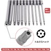 Torx Screwdriver Bit, Set of 11, Hollow Torx Head, 3.0