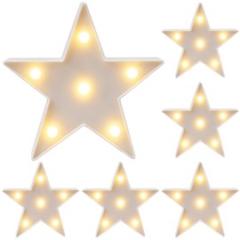 6 Pcs LED Star Lights,Star Shaped Night lamp,Hangable (White)