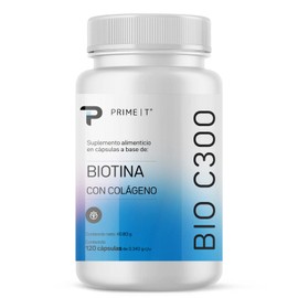 Biotina de 120 cápsulas con 300 microgramos de biotina pura BIO-C300 PRIMETECH