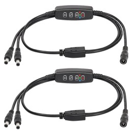 SinLoon DC Power Cable Y Splitter Cord 5V 12V with Timer Control for Plant Grow Light Strip Kit LED Strips Little Table Lamp and Other Devices(5.5x2.5mm Female to 2 Male)