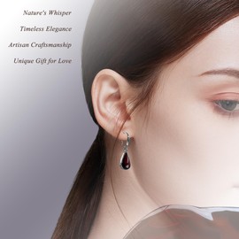 Baltic Cherry Amber Earrings for Women, 925 Sterling Silver Drop Earrings, Dangle Amber Earrings with Unique Design