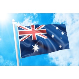 DMSE Australia Australian Aussie Flag 3X5 Ft Foot 100% Polyester 100D Flag UV Resistant (3' X 5' Ft Foot)