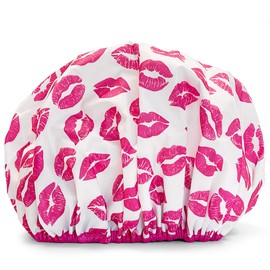 Reusable Shower & Bath Cap & Lined, Oversized Waterproof Shower Caps Large Designed for all Hair Lengths with PEVA Lining & Elastic Band Stretch Hem Hair Hat - Fashionista Showered With Kisses