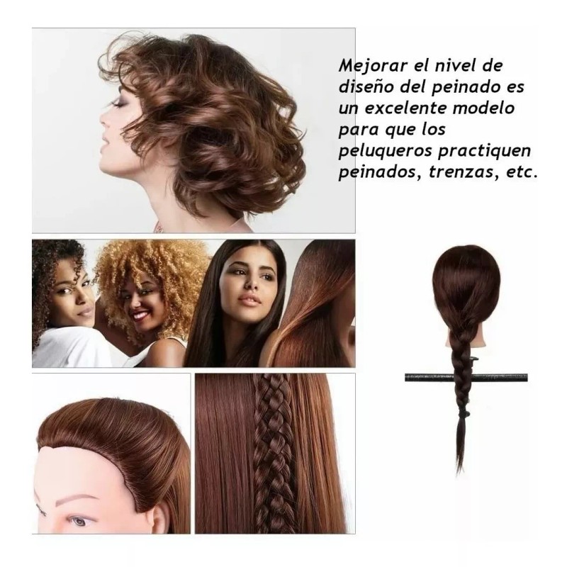 Ezzyso Cabeza De Maniquí De Entrenamien Para Práctica Peluquería