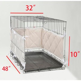 Apricot Dog Crate Training Pads - Tail Protector Bumpers, 48"X32"X10"