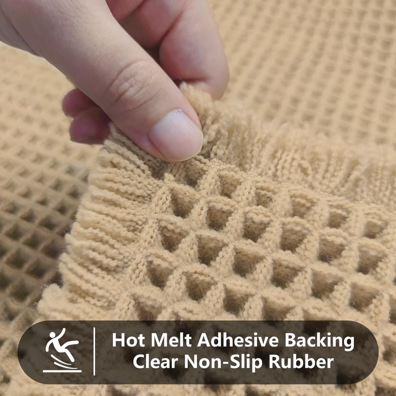 AIBIIN 18"x30" Brown Waffle Bath Mat Super Absorbent Non Slip